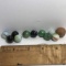 Vintage Lot of Marbles with Wooden Shooter