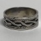 Sterling Silver Band with Rope Design Size 8
