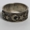 Sterling Silver Band with Moon & Stars Size 8.5