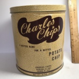 Vintage Charles Chips Metal Can