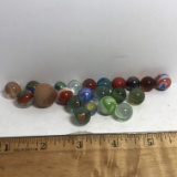 Lot of Vintage Marbles & Woodie