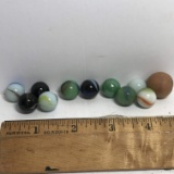 Vintage Lot of Marbles with Wooden Shooter