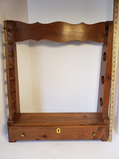 Wooden One Draw Wall Mount Gun Rack