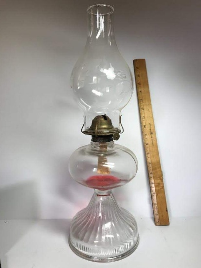 Vintage Glass Hurricane Lamp