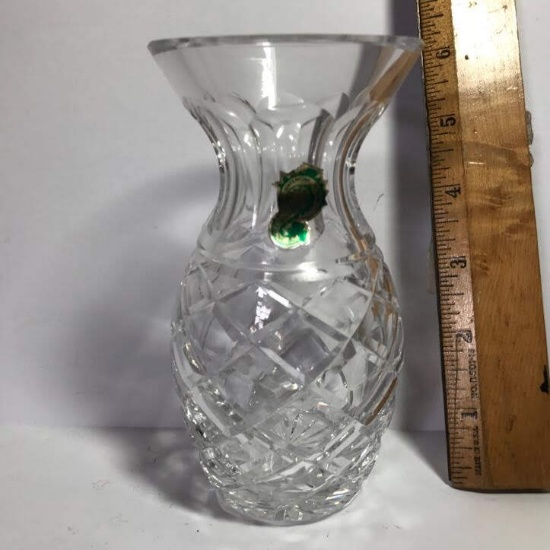 Vintage Waterford Crystal Vase Made in Republic of Ireland with Original Foil Labels