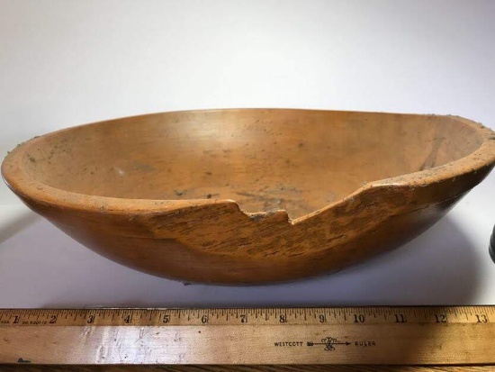 17” Primitive Hand Made Dough Bowl