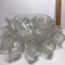 Vintage Glass Punch Bowl Set