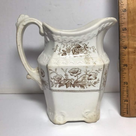 Antique Semi-Porcelain Johnson Bros. Pitcher - Made in England
