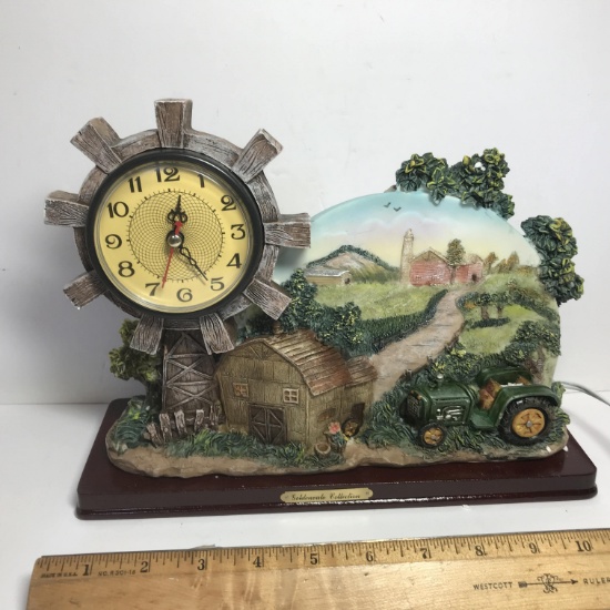 Collectible Tractor Lamp with Clock in Original Box