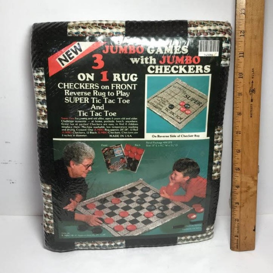 Jumbo Checkers & Tic Tac Toe Game - sealed