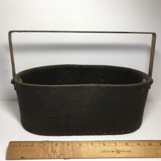 Vintage Leather Tool Basket