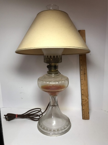 Vintage Converted Electric Glass Oil Lamp