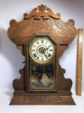 Beautiful Antique Gingerbread Pendulum Clock with Key - Works