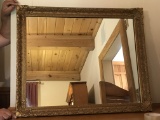 Impressive Mirror with Very Ornately Carved Wooden Gilt Frame