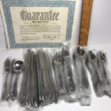 100 pc Vintage Wm Rogers Silver Plate Stamped Flatware - Never Used! Still in Plastic Sleeves