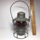 Antique Adlake Southern Railway Railroad Lantern with Red Globe