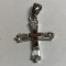 Sterling Silver Cross Pendant/Charm with Clear Stones