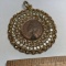 Gold Tone Large Pendant with 1903 Indian Head Penny Center