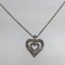 Vintage Sterling Silver Heart Pendant with Clear Stones on 18” Sterling Silver Chain