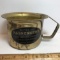 Vintage Brass Chamber Pot “...Do Not Empty Chamber Pot Out Train Window” Repro