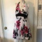 Floral Black, White & Pink Summer Dress by Speckless Size Small