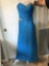 Turquoise Gown with Rhinestone Accent Size Large