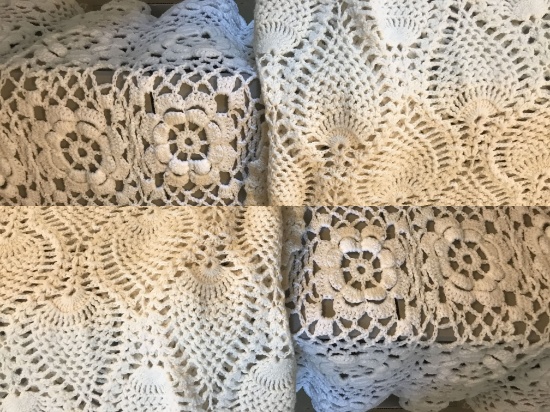 Pair of Hand Made Hand Crocheted Throws