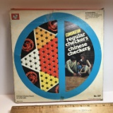 Vintage Ohio Art Chinese Checkers & Regular Checkers in Tin in Original Box
