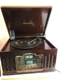 Crowley Record Player, AMFM Radio, CD Recorder, Cassette Player with Remote - Works