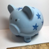 Ceramic Blue Pig with Stars