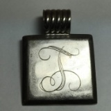 Large Sterling Silver Monogrammed Slider