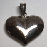 Sterling Silver Puffy Heart Pendant