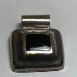 Sterling Silver Slider with Onyx Inlay