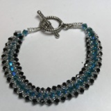 Pretty Beaded 7” Bracelet with Toggle Clasp