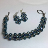 Pretty Beaded Bracelet with Matching Earrings