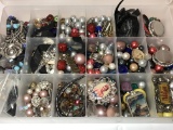 Plastic Organizer Full of Jewelry Parts & Pieces