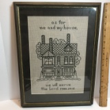 “As For Me And My House...” Cross Stitch Framed & Matted Wall Hanging
