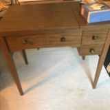 Vintage Sewing Machine in Cabinet with Accessories