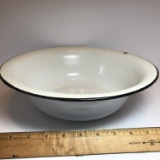 Antique Enamel Bowl with Black Edge