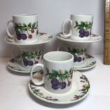 10pc Studio Nova Berry Patch Cups & Saucers