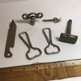 Lot of Vintage Razors, Bottle Openers, Skate Key & Vintage Key