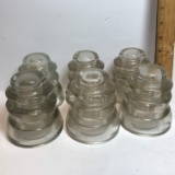 Lot of 6 Antique Glass Insulators