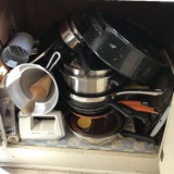 Great Lot of Cast Iron, Roaster, Pots, Pans, Ricer & Baking Pans