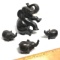 Set of Vintage Carved Momma & Baby Elephant Figurines
