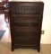 Vintage Wooden Book Display Cabinet with Glass Front