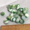 Lot of Green & White Vintage Marbles