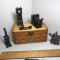 Lot of 4 Collectible Pencil Sharpeners in Woven Box