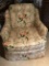 Floral Arm Chair with Tufted Back