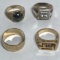 Lot of Men’s Rings - 3 are 18Kt H.G.E one is 14kt G.E.