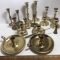 Awesome Lot of Brass Candlestick Holders & Snuffer